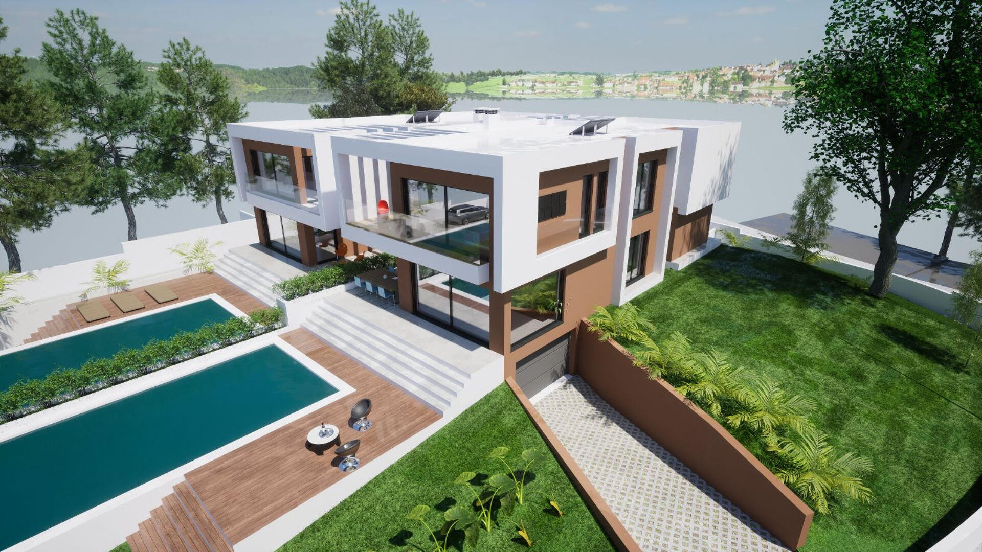 Luxuosa Moradia Contemporânea com Vistas Deslumbrantes sobre o Rio Sado: O Refúgio Perfeito para a Sua Família!