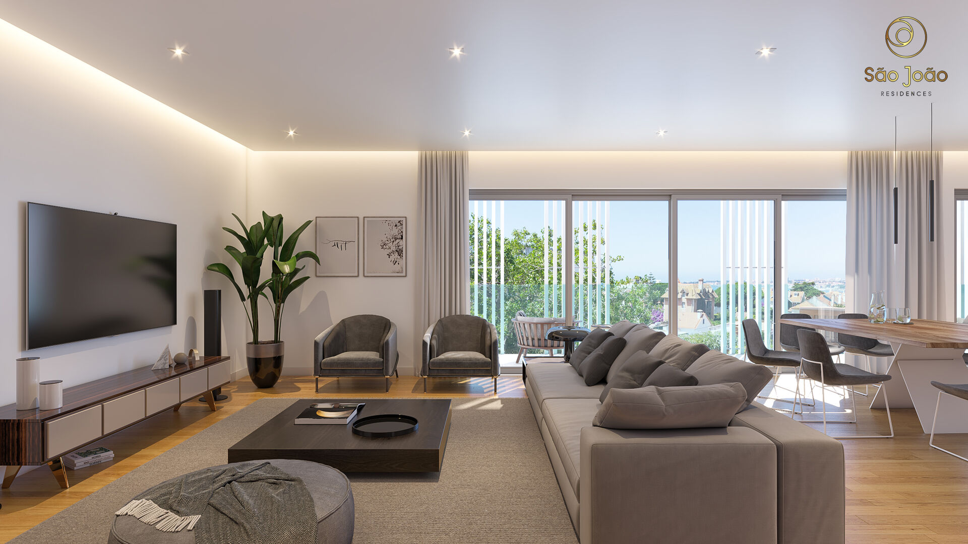 Apartamento Novo T3 duplex em  S. João do Estoril, inserido num condomínio fechado com estacionamento privativo e varanda